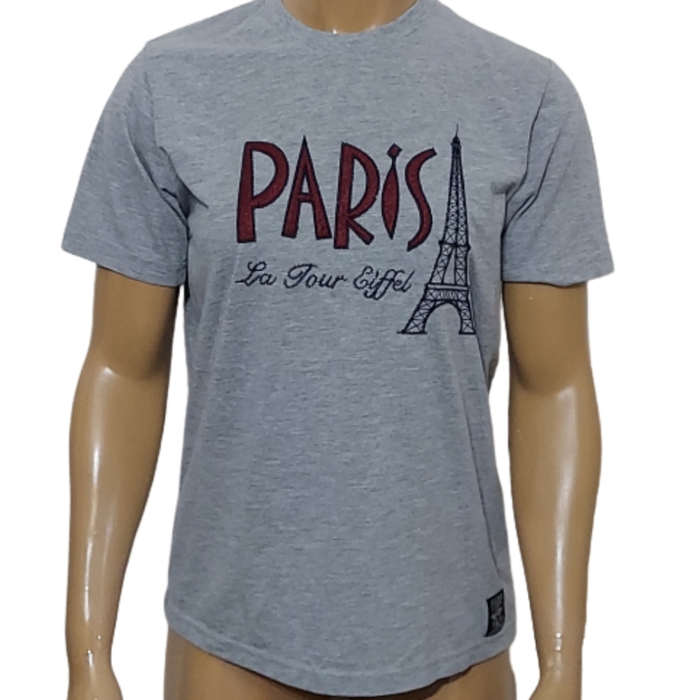 France Auth Paris Embroidered Crew Neck T-Shirt